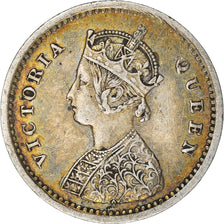Moeda, ÍNDIA - BRITÂNICA, Victoria, 2 Annas, 1874, EF(40-45), Prata, KM:469