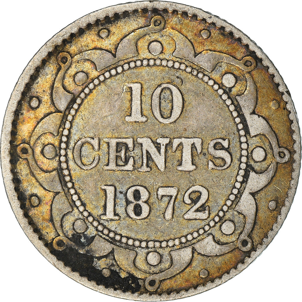 Coin, NEWFOUNDLAND, Victoria, 10 Cents, 1872, Royal Canadian Mint, VF(30-35)