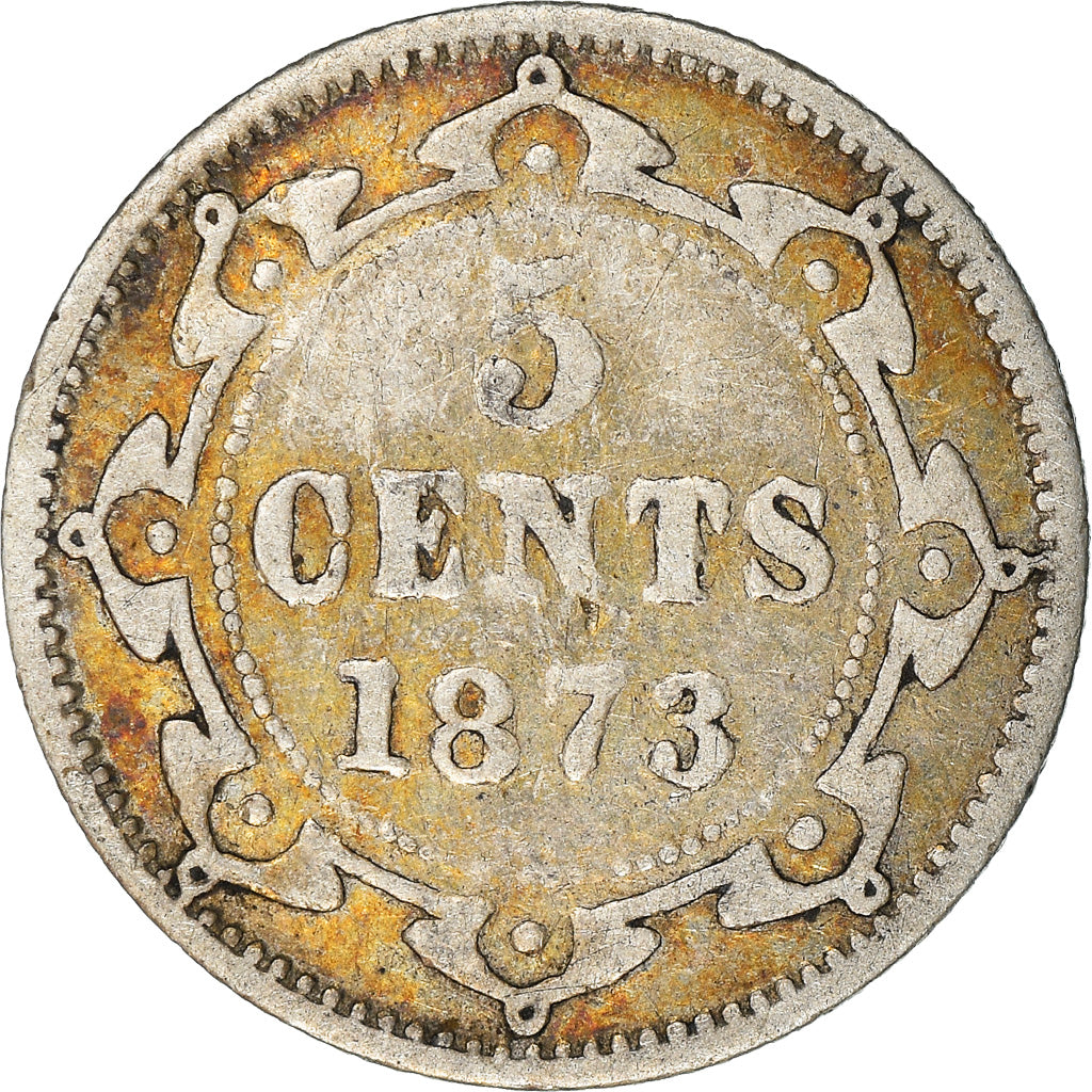 Münze, NEWFOUNDLAND, 5 Cents, 1873, S+, Silber, KM:2