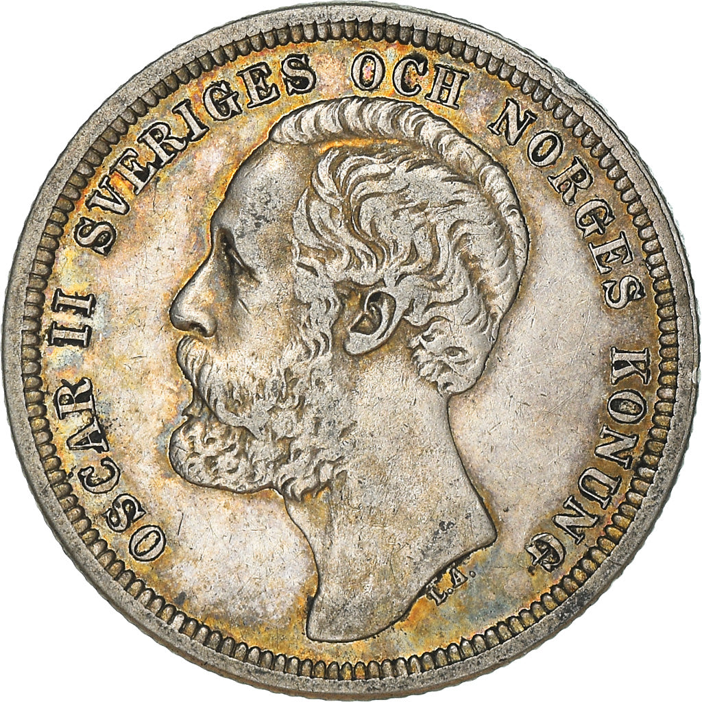 Coin, Sweden, Oscar II, Krona, 1881, AU(50-53), Silver, KM:747