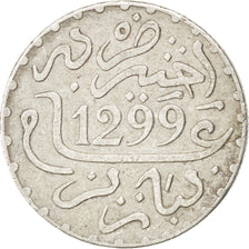 Munten, Marokko, Moulay al-Hasan I, Dirham, 1881, Paris, ZF, Zilver, KM:5