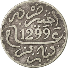 Moneta, Marocco, Moulay al-Hasan I, Dirham, 1881, Paris, MB+, Argento, KM:5