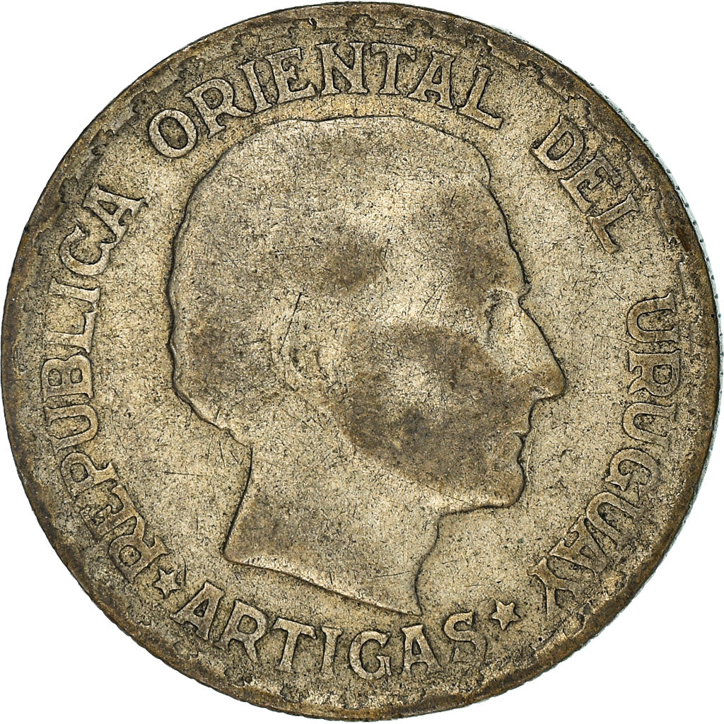 Moneta, Uruguay, 50 Centesimos, 1943, Santiago, MB+, Argento, KM:31