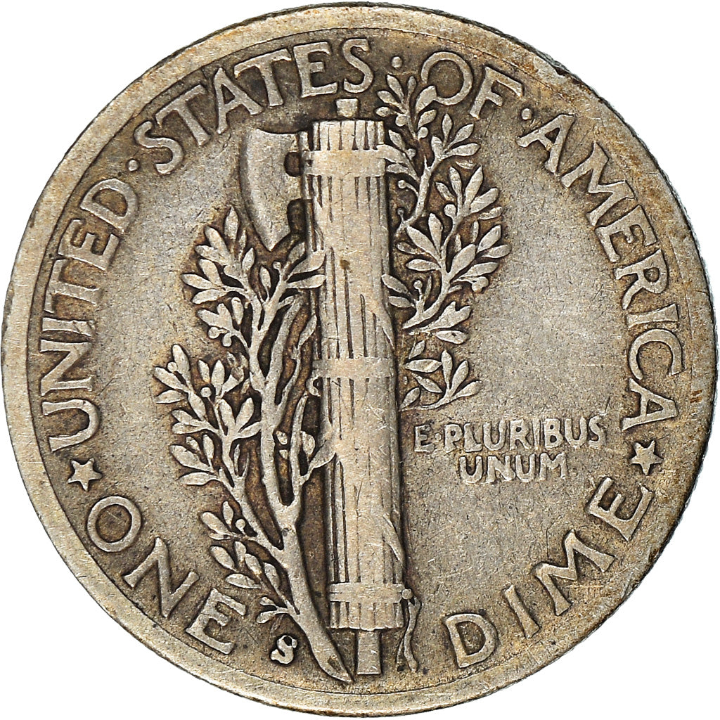 Coin, United States, Mercury Dime, Dime, 1943, U.S. Mint, San Francisco