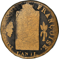 Moneta, Francja, ½ sol aux balances, 1/2 Sol, 1793, La Rochelle, VG(8-10)