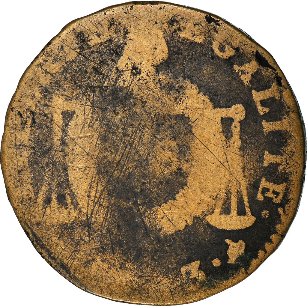 Moneta, Francja, ½ sol aux balances, 1/2 Sol, 1793, La Rochelle, VG(8-10)