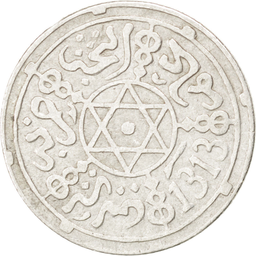 MOROCCO, Dirham, 1895, Berlin, KM #10.1, EF(40-45), Silver, Lecompte #122, 2.79
