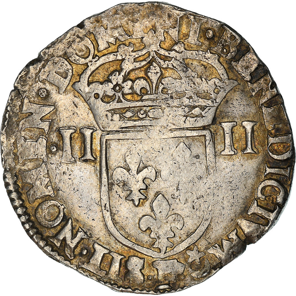 Moneta, Francia, Henri IV, 1/4 Ecu, 1610, Angers, MB, Argento, Sombart:4686