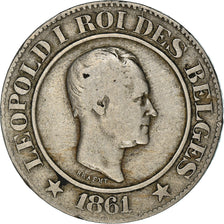 Moneta, Belgia, Leopold I, 20 Centimes, 1861, VF(20-25), Miedź-Nikiel, KM:20