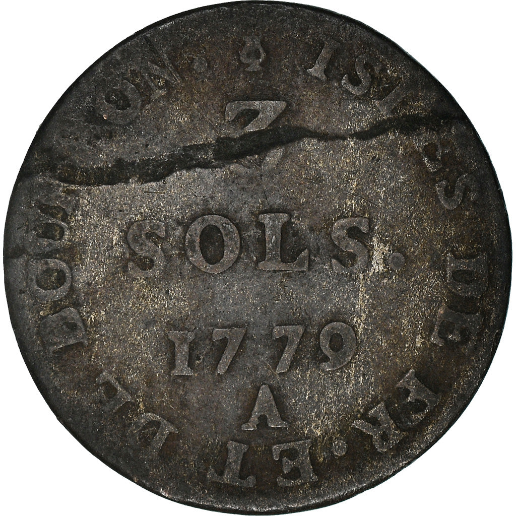 Münze, ISLE DE BOURBON, 3 Sous, 1779, Paris, S, Billon, KM:1