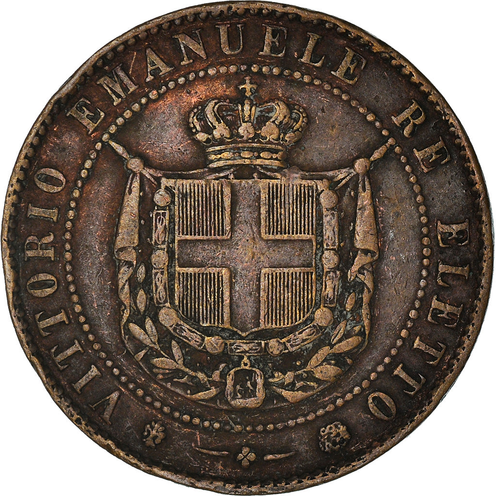 Monnaie, États italiens, EMILIA, Vittorio Emanuele II, 5 Centesimi, 1859