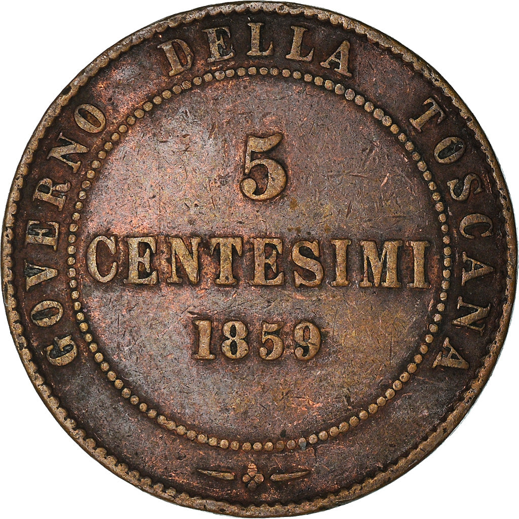 Monnaie, États italiens, EMILIA, Vittorio Emanuele II, 5 Centesimi, 1859