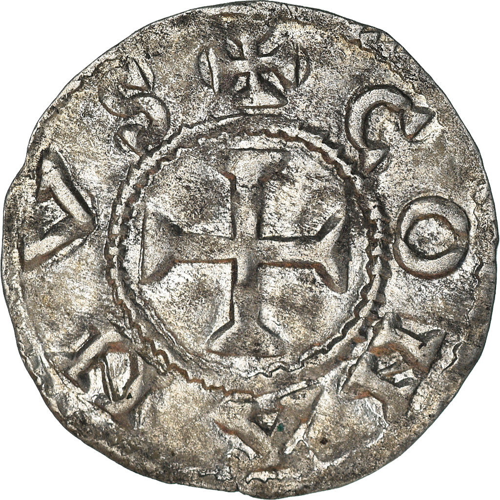 Moneta, Francia, Conan IV, Denier, XIIth century, Rennes, Rare, SPL-, Biglione