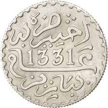MOROCCO, 1/10 Rial, Dirham, 1912, bi-Bariz, KM #30, AU(55-58), Silver, Lecompte.