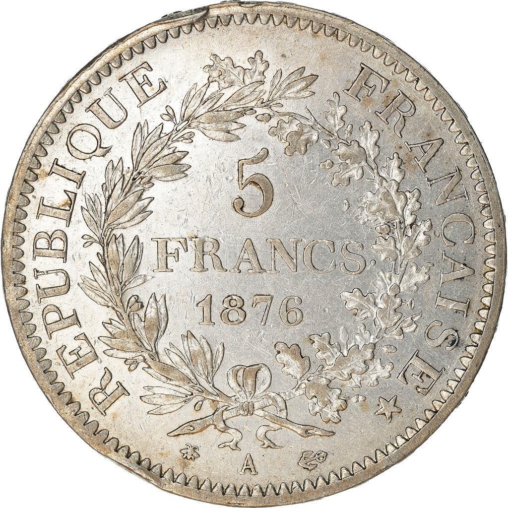 Monnaie, France, Hercule, 5 Francs, 1876, Paris, TTB+, Argent, Gadoury:745a