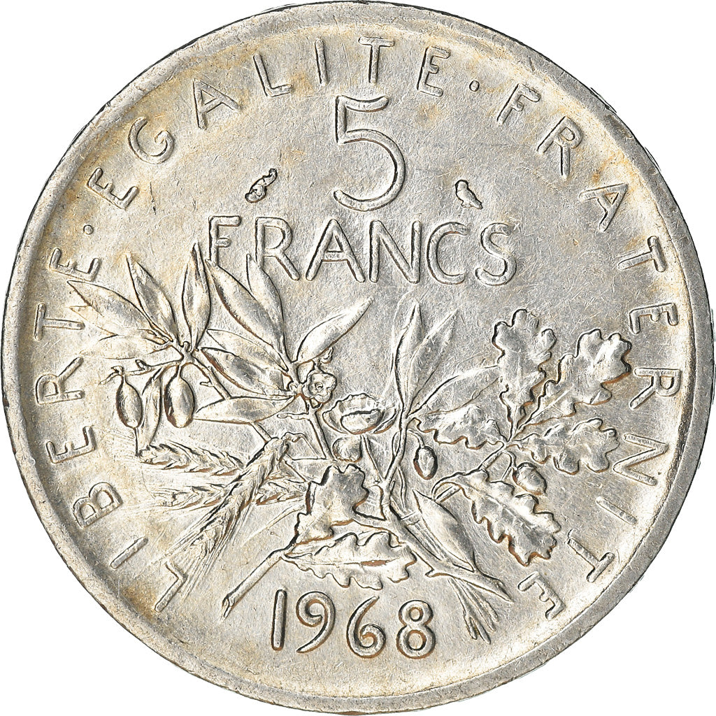 Coin, France, Semeuse, 5 Francs, 1968, Paris, AU(55-58), Silver, KM:926