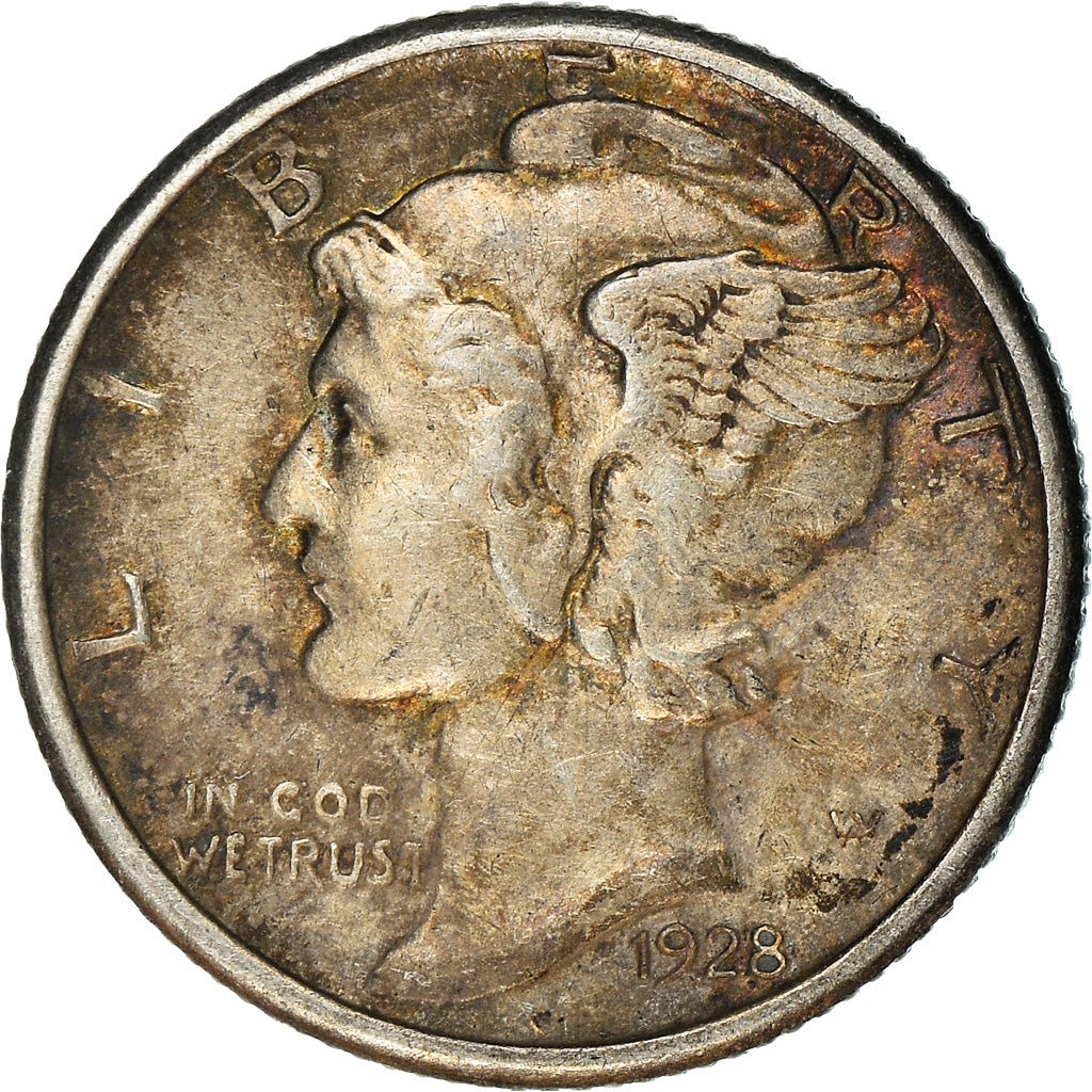 Moneta, Stati Uniti, Mercury Dime, Dime, 1928, U.S. Mint, San Francisco, BB