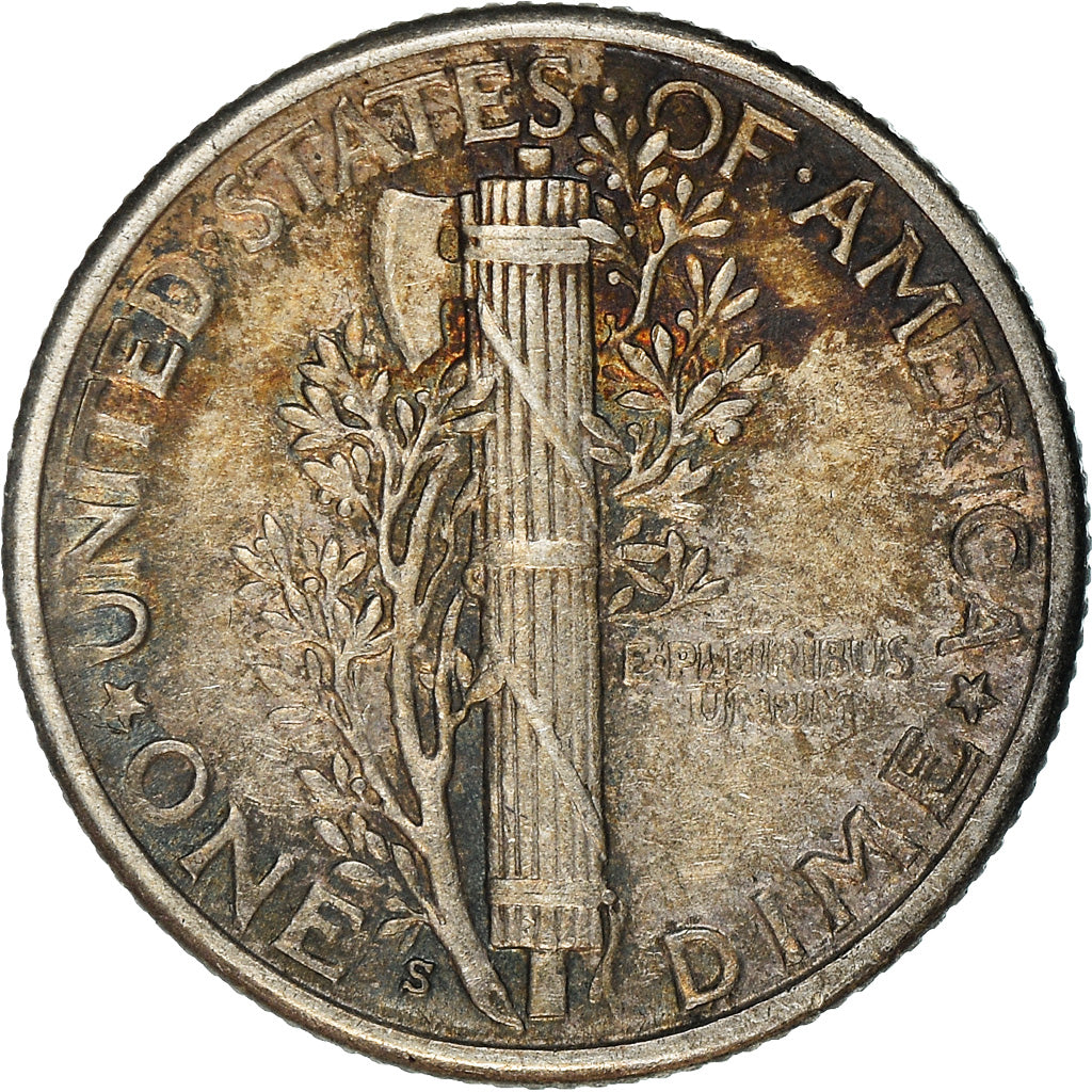 Moneta, Stati Uniti, Mercury Dime, Dime, 1928, U.S. Mint, San Francisco, BB