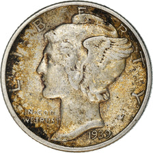 Coin, United States, Mercury Dime, Dime, 1939, U.S. Mint, Philadelphia