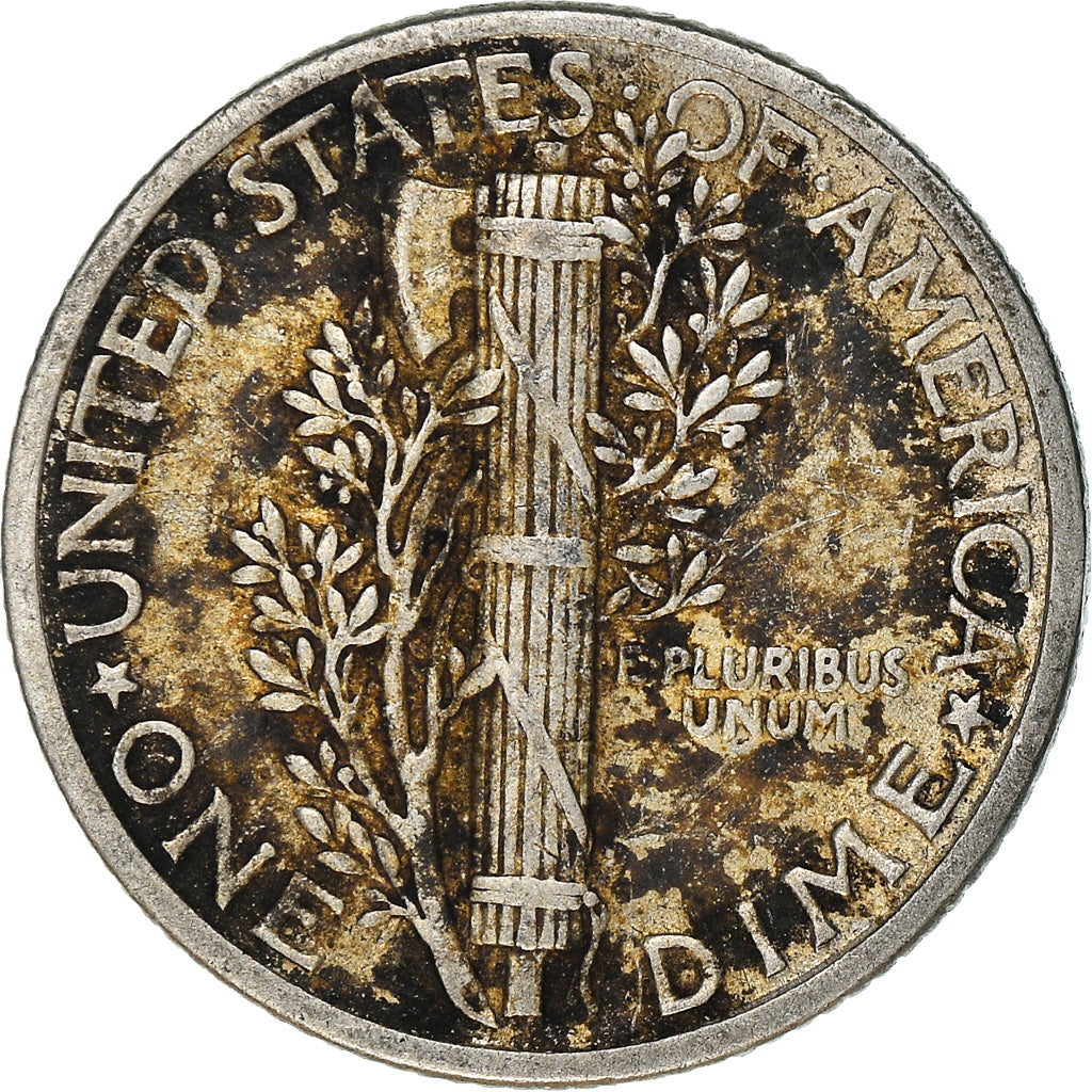 Coin, United States, Mercury Dime, Dime, 1939, U.S. Mint, Philadelphia