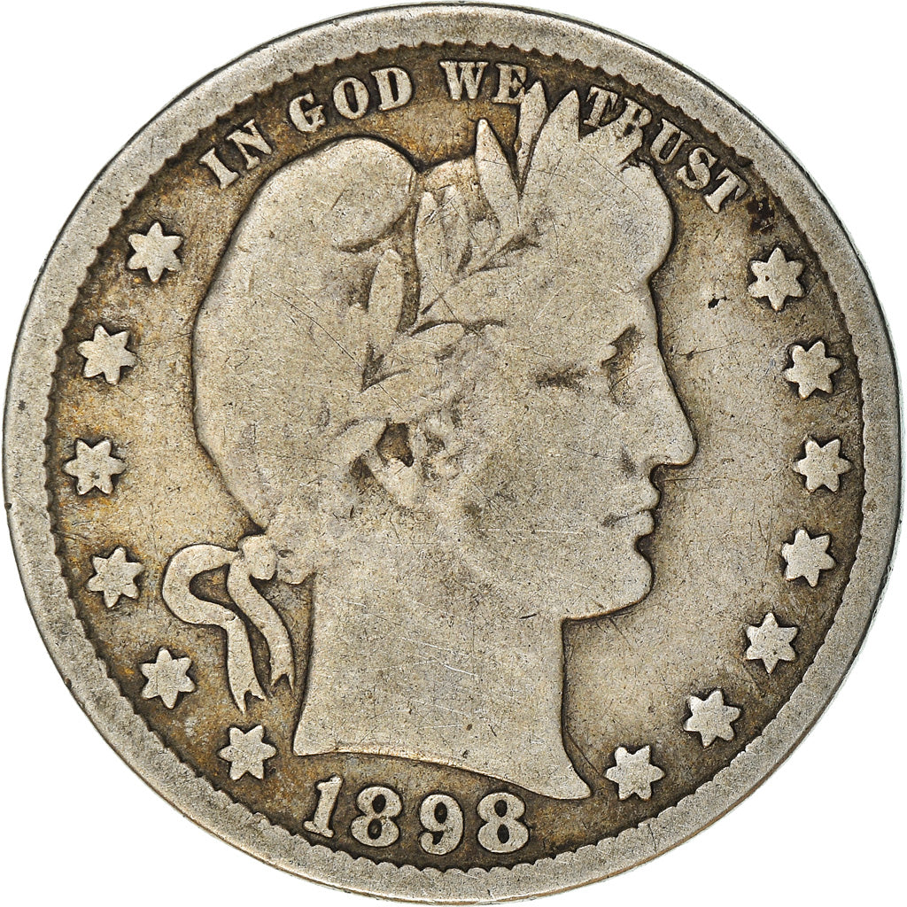 Monnaie, États-Unis, Barber Quarter, Quarter, 1898, U.S. Mint, Philadelphie