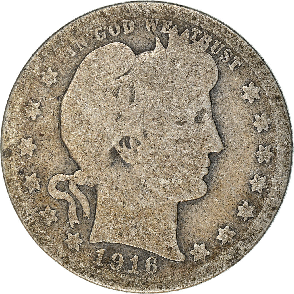 Moneta, Stati Uniti, Barber Quarter, Quarter, 1916, U.S. Mint, Philadelphia, B+