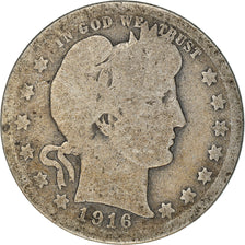 Moneta, Stati Uniti, Barber Quarter, Quarter, 1916, U.S. Mint, Philadelphia, B+