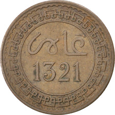 MOROCCO, 2 Mazunas, 1903, Paris, KM #15.4, EF(40-45), Bronze, 20.1, Lecompte...