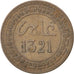 MOROCCO, 2 Mazunas, 1903, Paris, KM #15.4, EF(40-45), Bronze, 20.1, Lecompte...