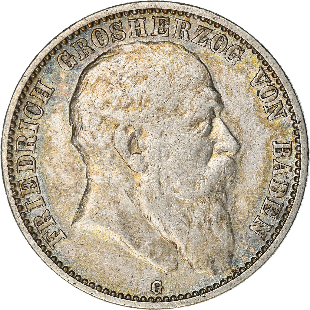 Moneta, Stati tedeschi, BADEN, Friedrich I, 2 Mark, 1904, Stuttgart, BB