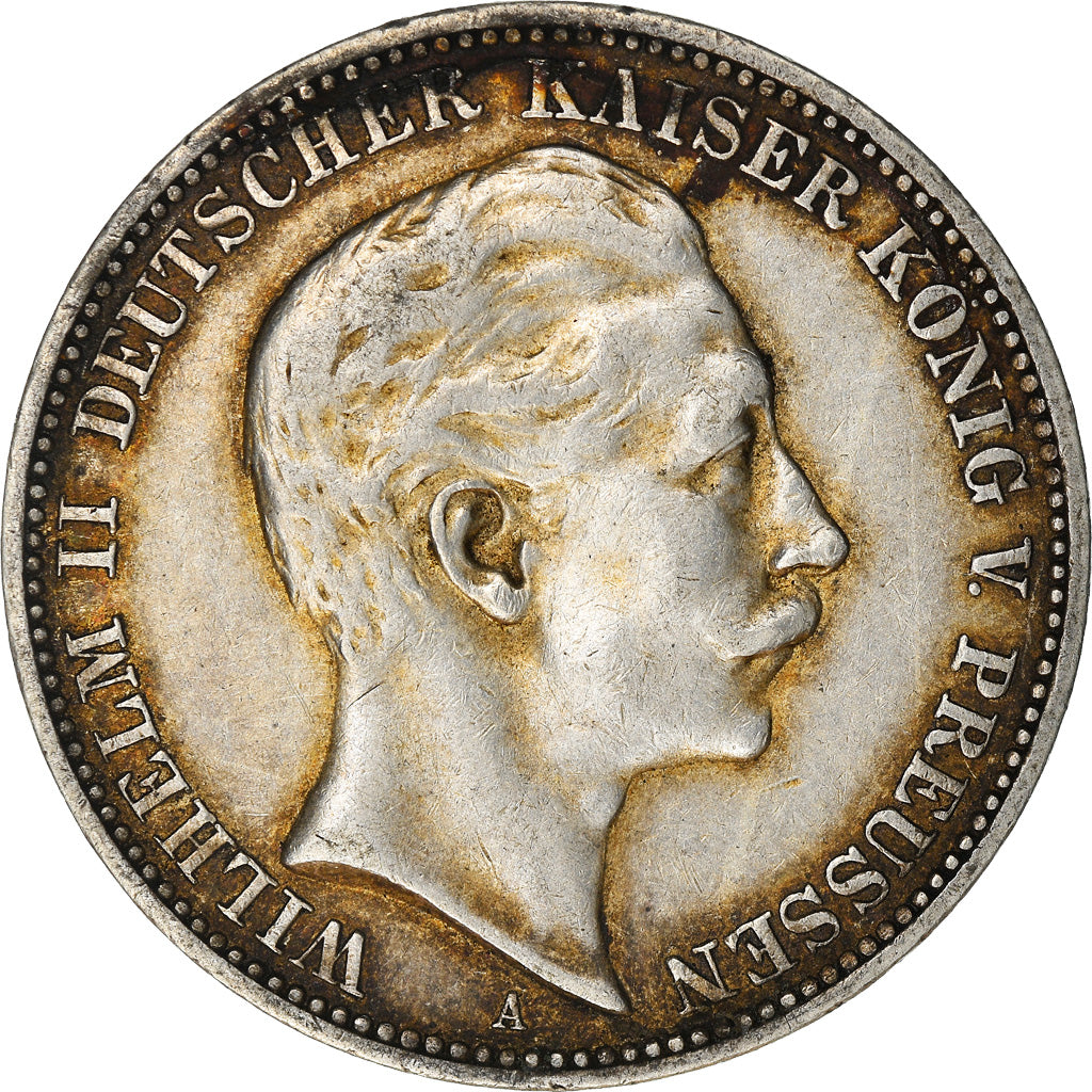 Moneta, Stati tedeschi, PRUSSIA, Wilhelm II, 3 Mark, 1909, Berlin, BB, Argento