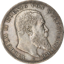 Moeda, Estados Alemães, WURTTEMBERG, Wilhelm II, 3 Mark, 1909, Freudenstadt