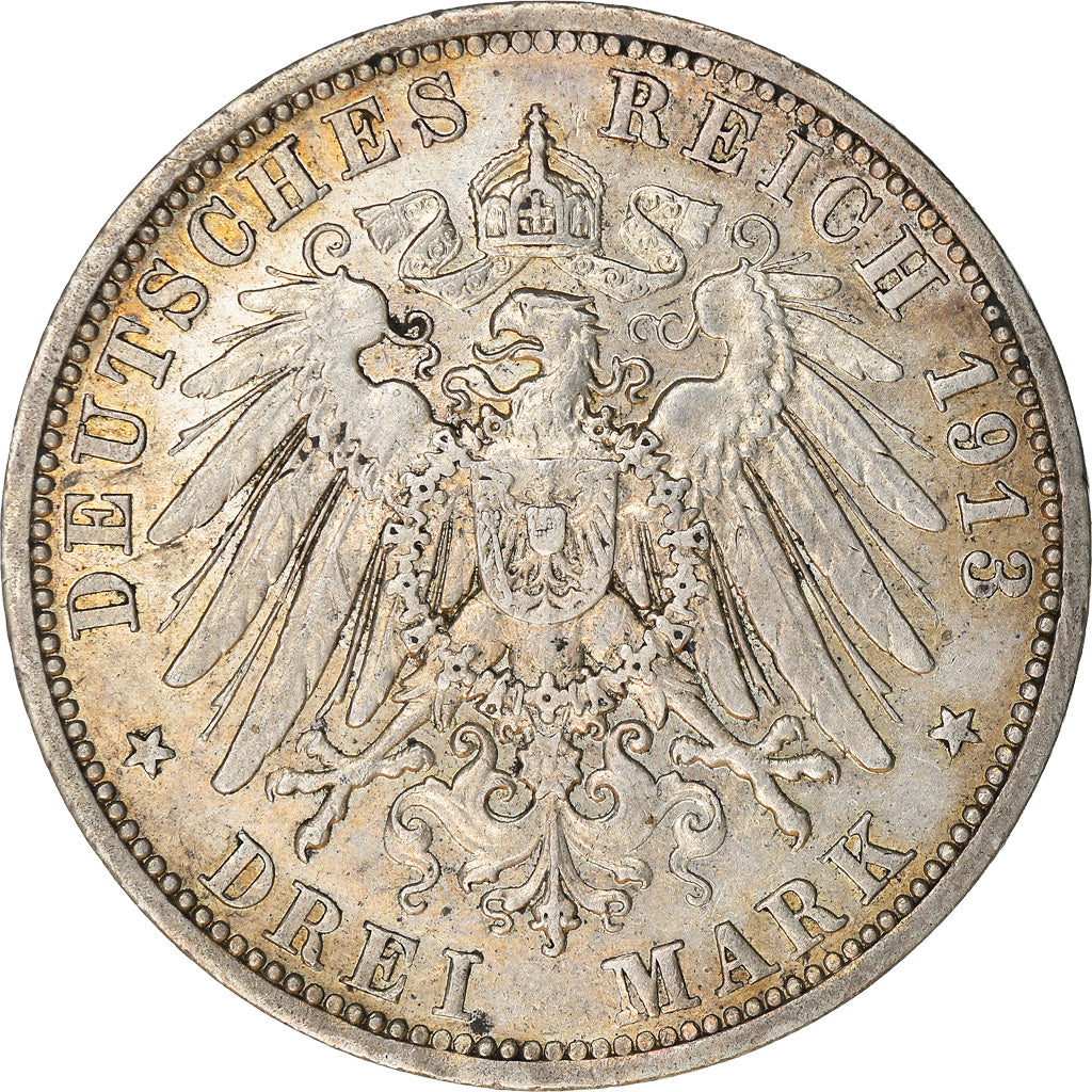 Monnaie, Etats allemands, PRUSSIA, Wilhelm II, 3 Mark, 1913, Berlin, TTB+