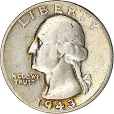 Coin, United States, Washington Quarter, Quarter, 1943, Philadelphia, VF(30-35)