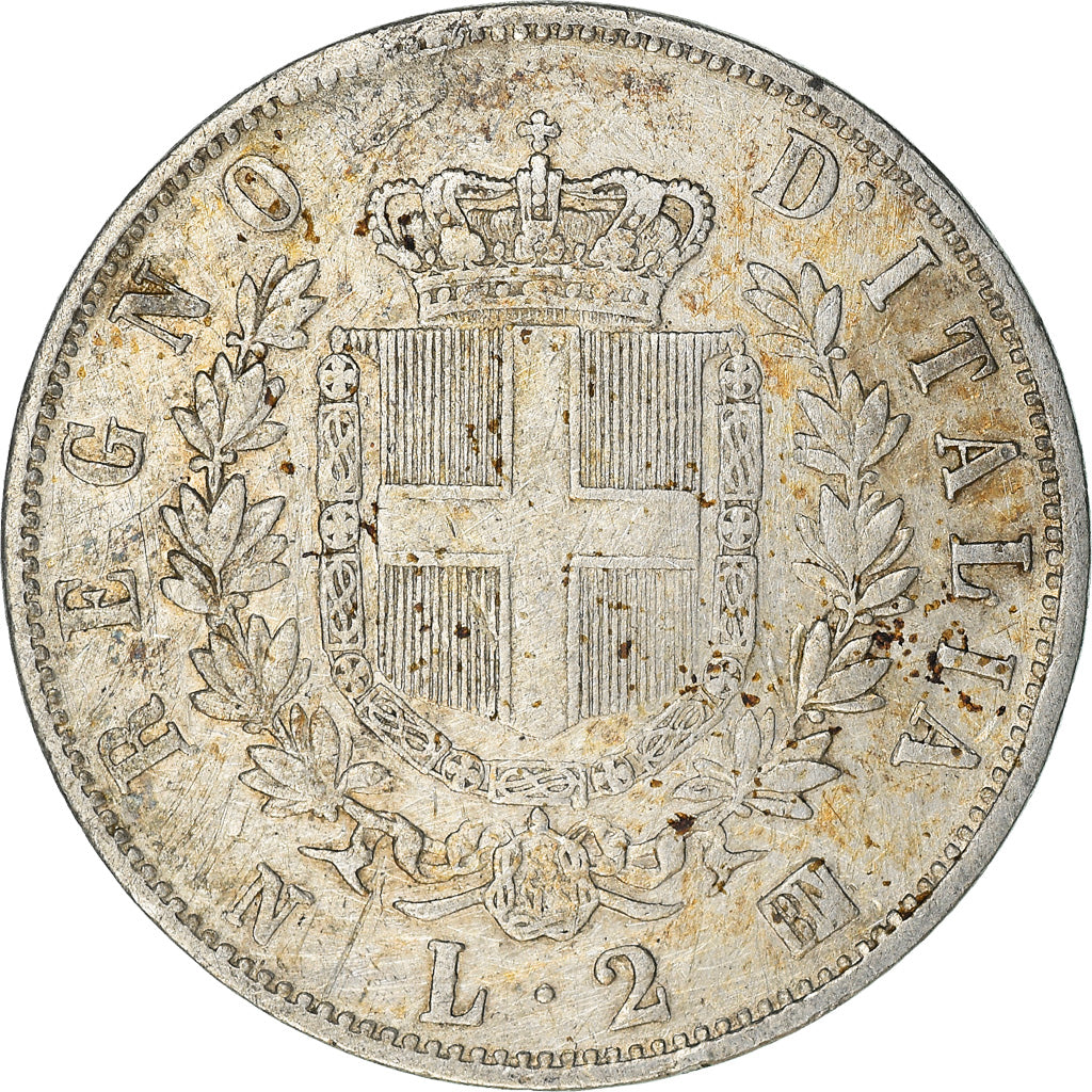 Monnaie, Italie, Vittorio Emanuele II, 2 Lire, 1863, Naples, TB, Argent, KM:6a.1