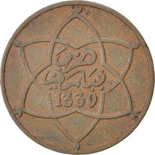 Coin, Morocco, Yusuf, 10 Mazunas, 1912, bi-Bariz, Paris, EF(40-45), Bronze