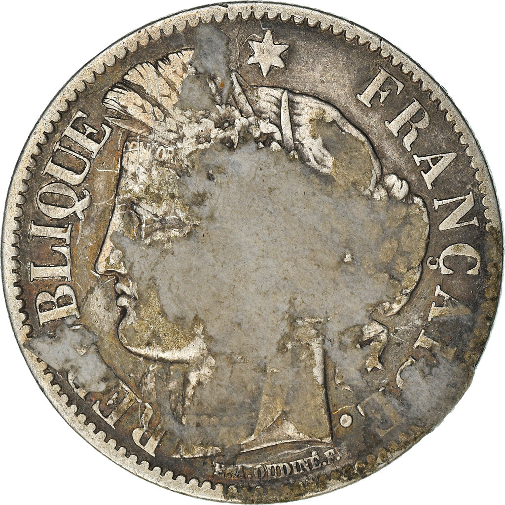 Coin, France, Cérès, 2 Francs, 1887, Paris, VF(20-25), Silver, KM:817.1