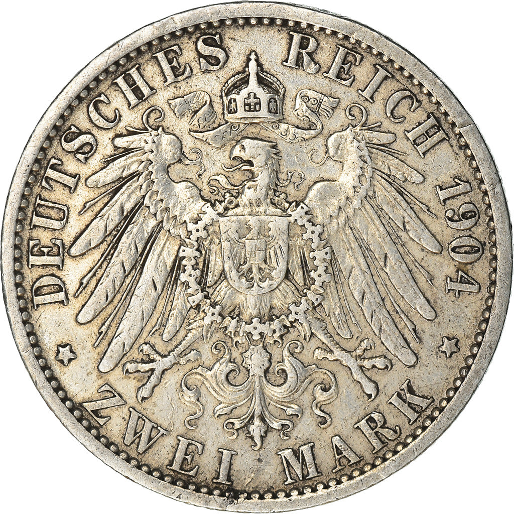 Coin, German States, PRUSSIA, Wilhelm II, 2 Mark, 1904, Berlin, EF(40-45)