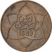 MOROCCO, 10 Mazunas, 1922, bi-Bariz, KM #29.1, AU(50-53), Bronze, Lecompte #92,.