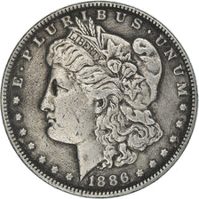 Moneta, Stati Uniti, Morgan Dollar, Dollar, 1886, U.S. Mint, Philadelphia, MB+