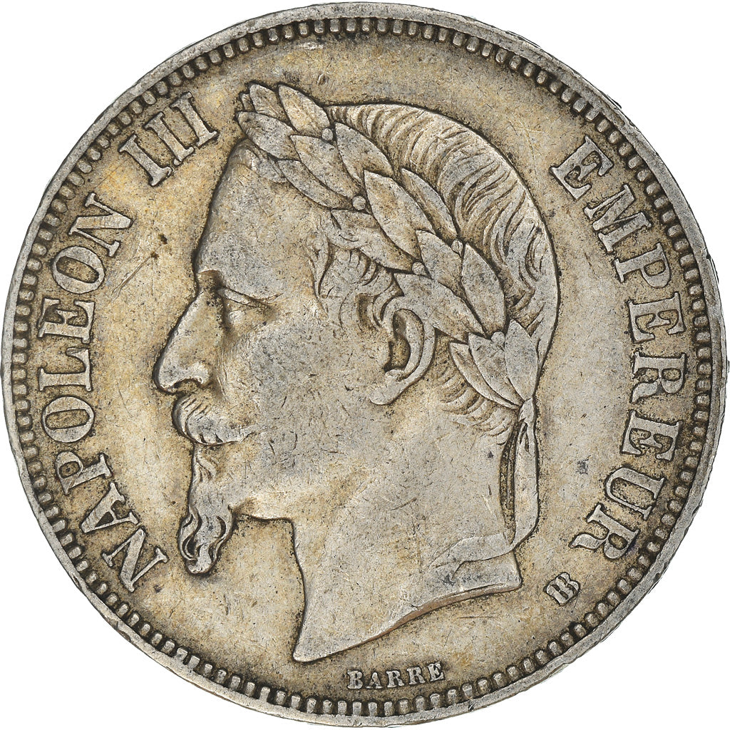 Moeda, França, Napoléon III, 5 Francs, 1867, Strasbourg, EF(40-45), Prata