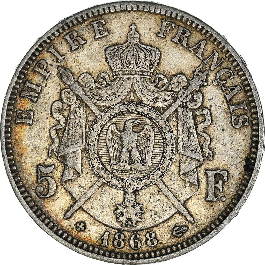 Monnaie, France, Napoléon III, 5 Francs, 1868, Strasbourg, TTB, Argent