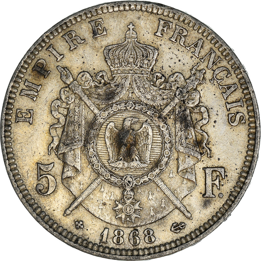 Monnaie, France, Napoléon III, 5 Francs, 1868, Strasbourg, TTB, Argent