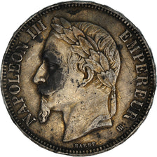 Moeda, França, Napoléon III, 5 Francs, 1870, Strasbourg, EF(40-45), Prata