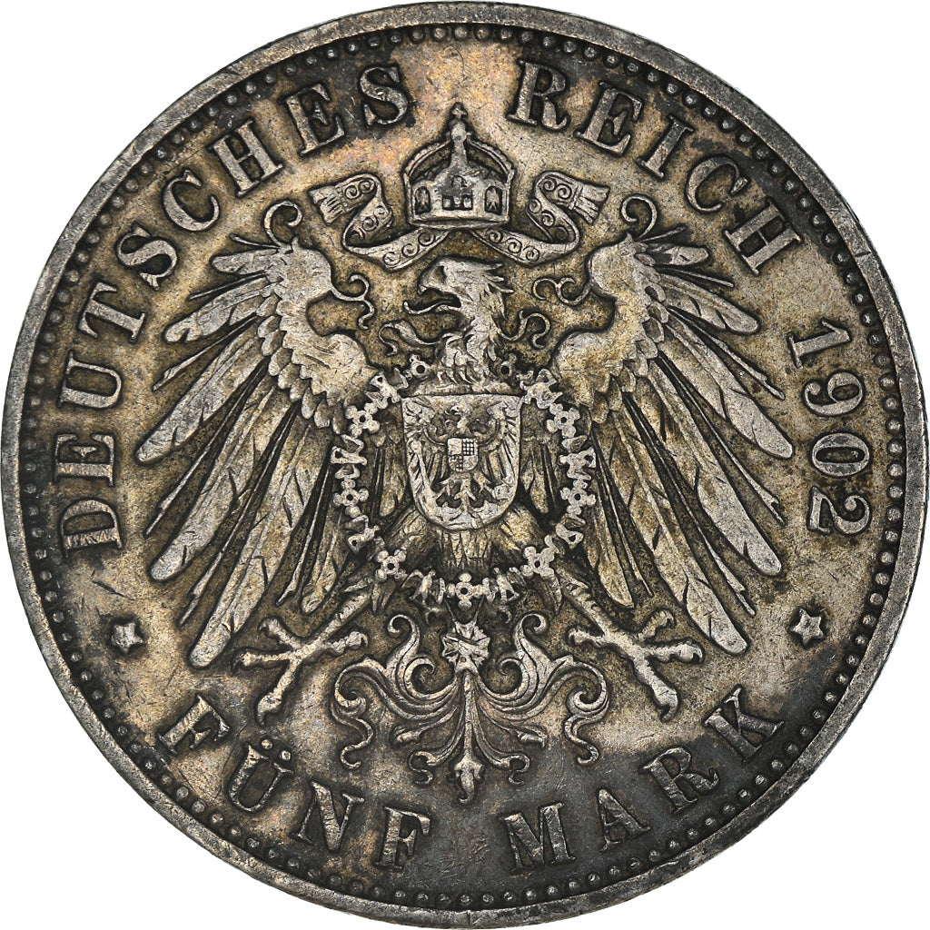 Coin, German States, PRUSSIA, Wilhelm II, 5 Mark, 1902, Berlin, EF(40-45)
