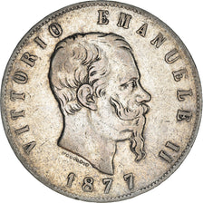 Coin, Italy, Vittorio Emanuele II, 5 Lire, 1877, Rome, VF(30-35), Silver, KM:8.4