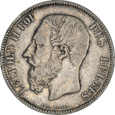 Coin, Belgium, Leopold II, 5 Francs, 5 Frank, 1870, Brussels, VF(30-35), Silver