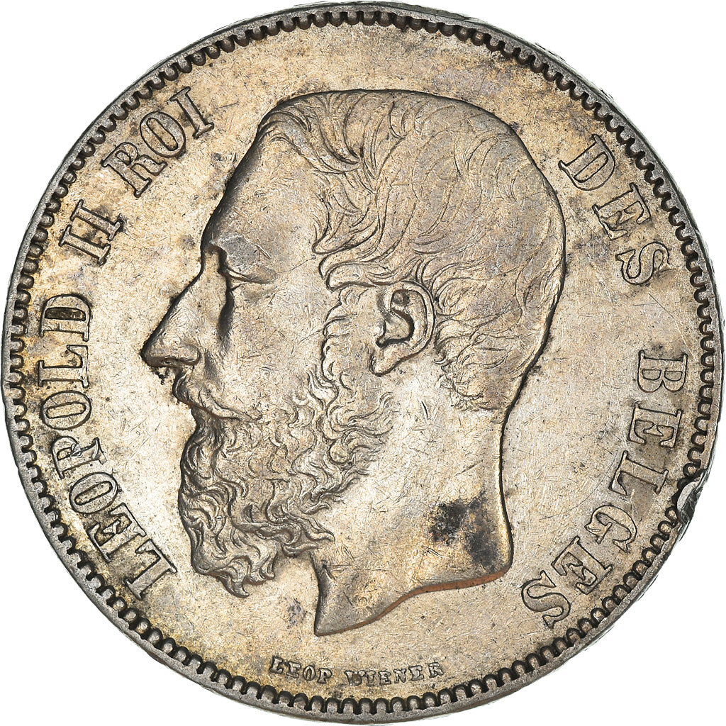 Coin, Belgium, Leopold II, 5 Francs, 5 Frank, 1872, EF(40-45), Silver, KM:24