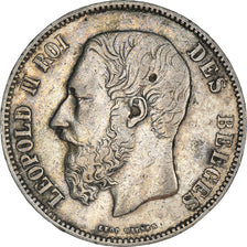 Coin, Belgium, Leopold II, 5 Francs, 5 Frank, 1873, EF(40-45), Silver, KM:24
