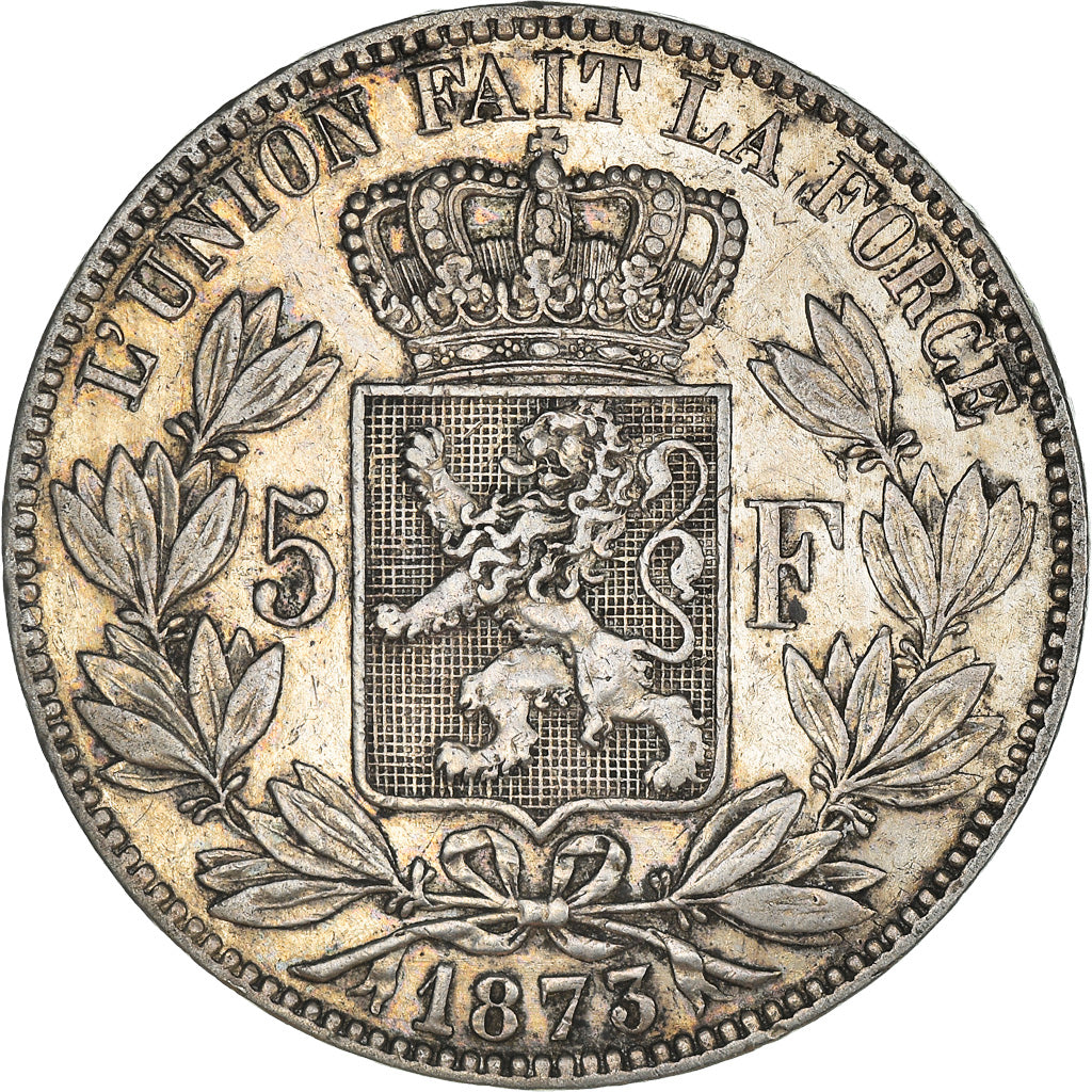 Coin, Belgium, Leopold II, 5 Francs, 5 Frank, 1873, EF(40-45), Silver, KM:24